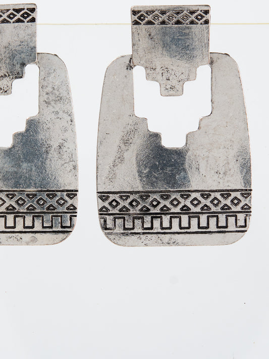 Rosalinda Western Rectangle Concho Dangle Earrings