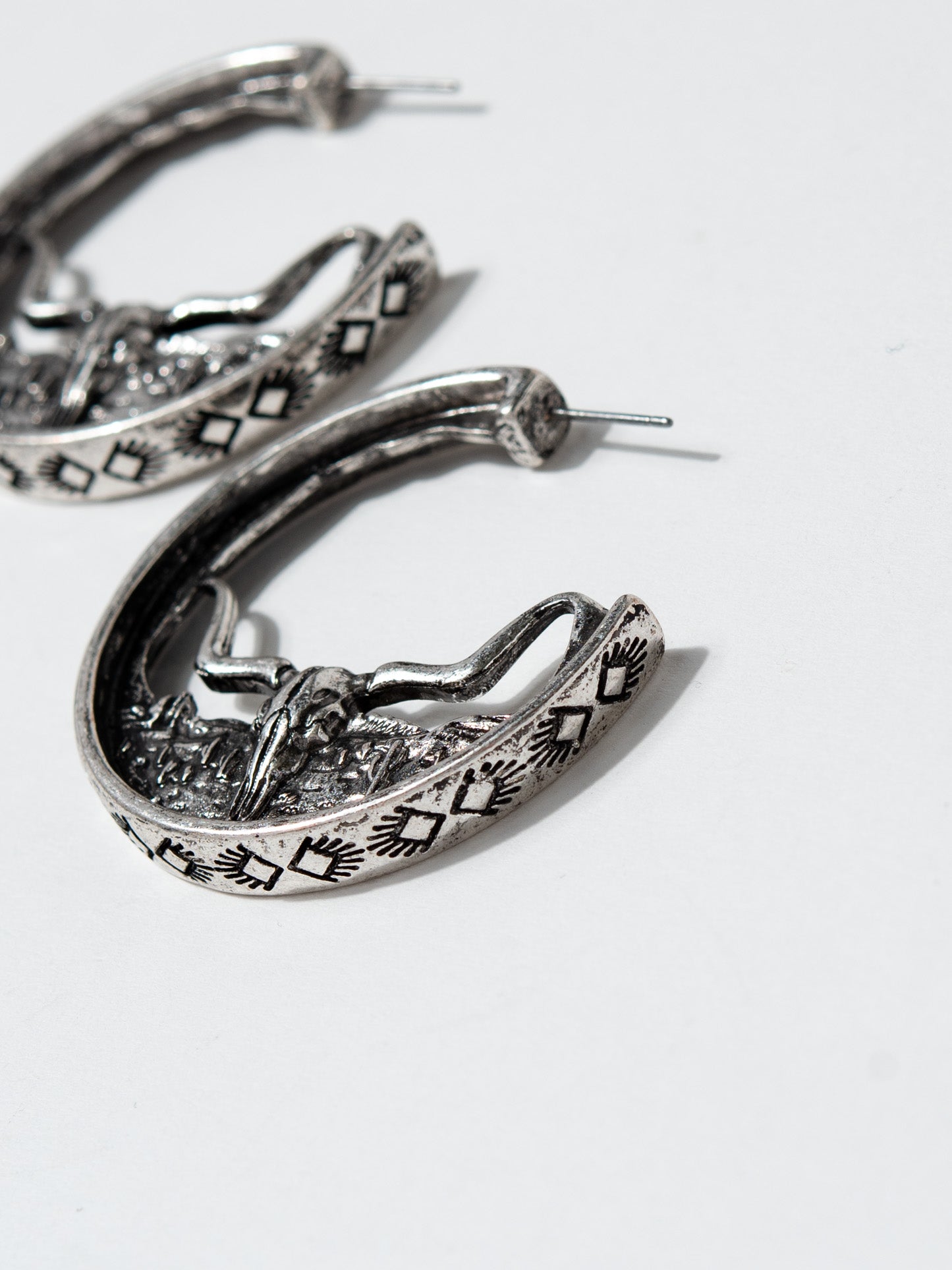Berlina Western Hoop Steer Head Earrings