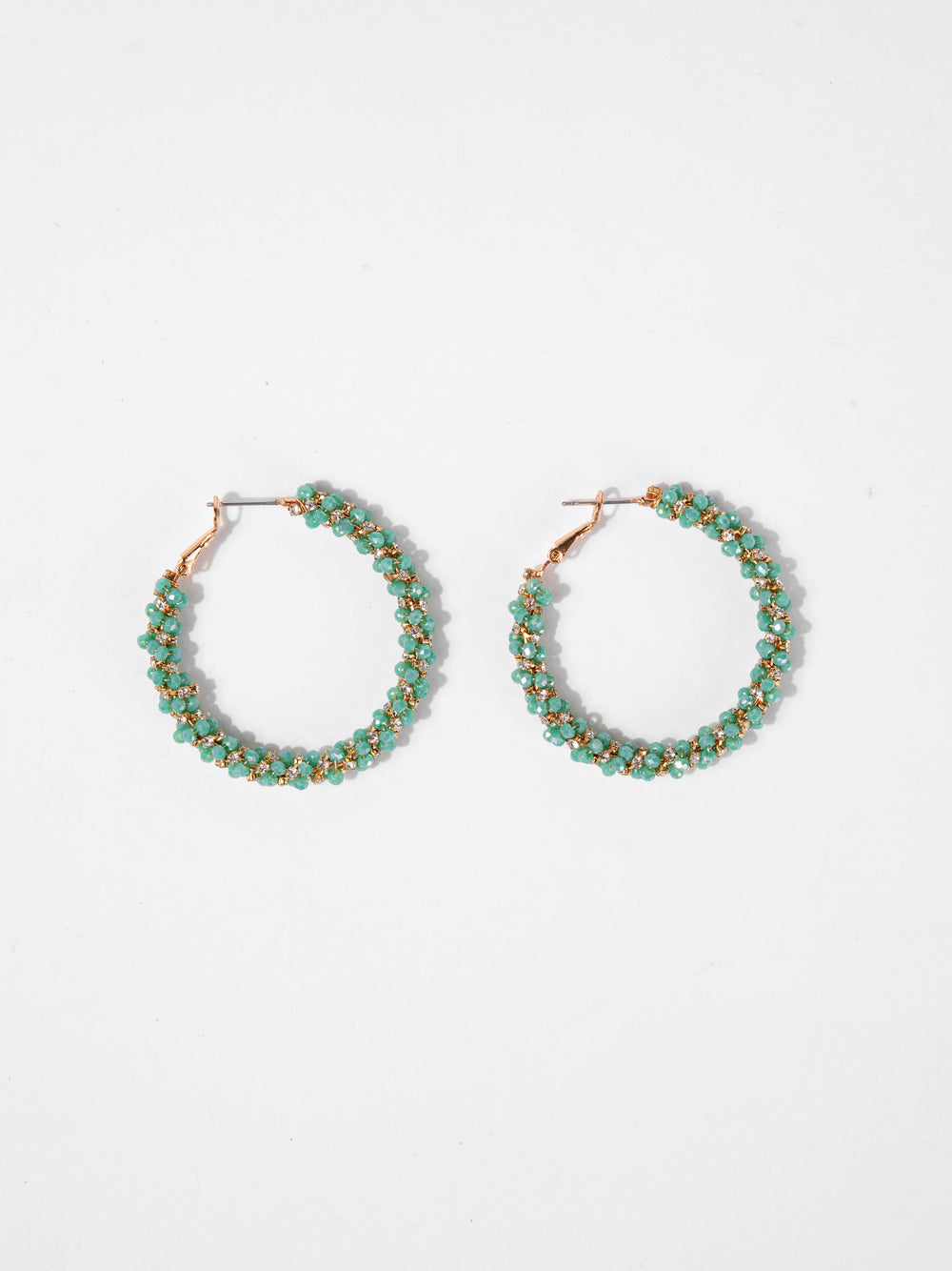 Valeria Hoop Crystal Earrings | Green