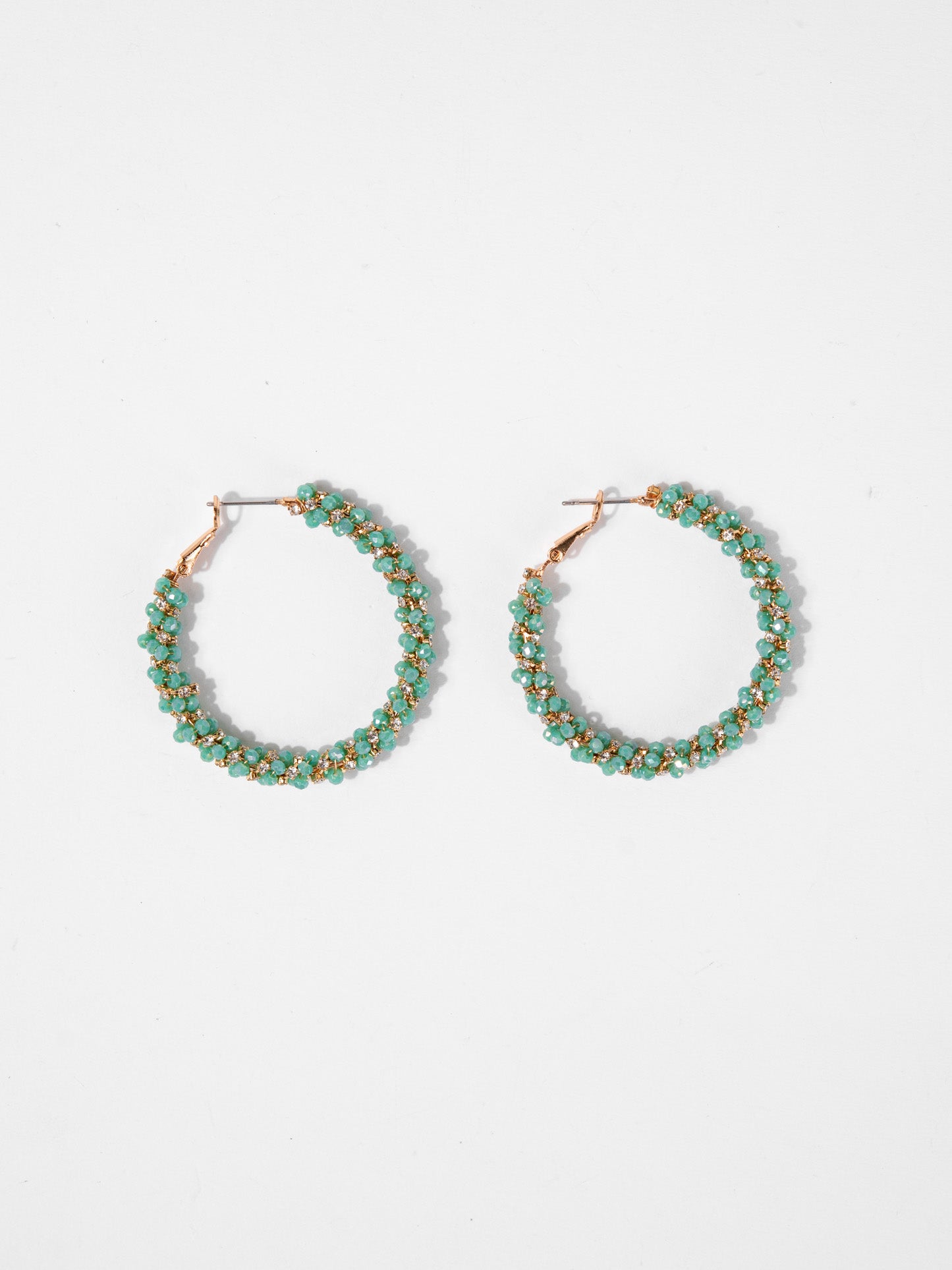 Valeria Hoop Crystal Earrings | Green