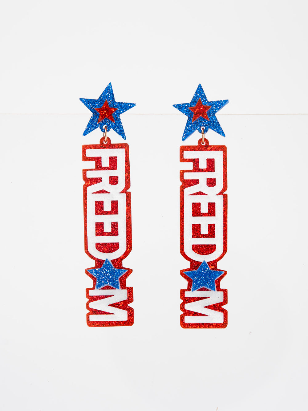Bella Patriotic Freedom Post Dangle Earrings | Red