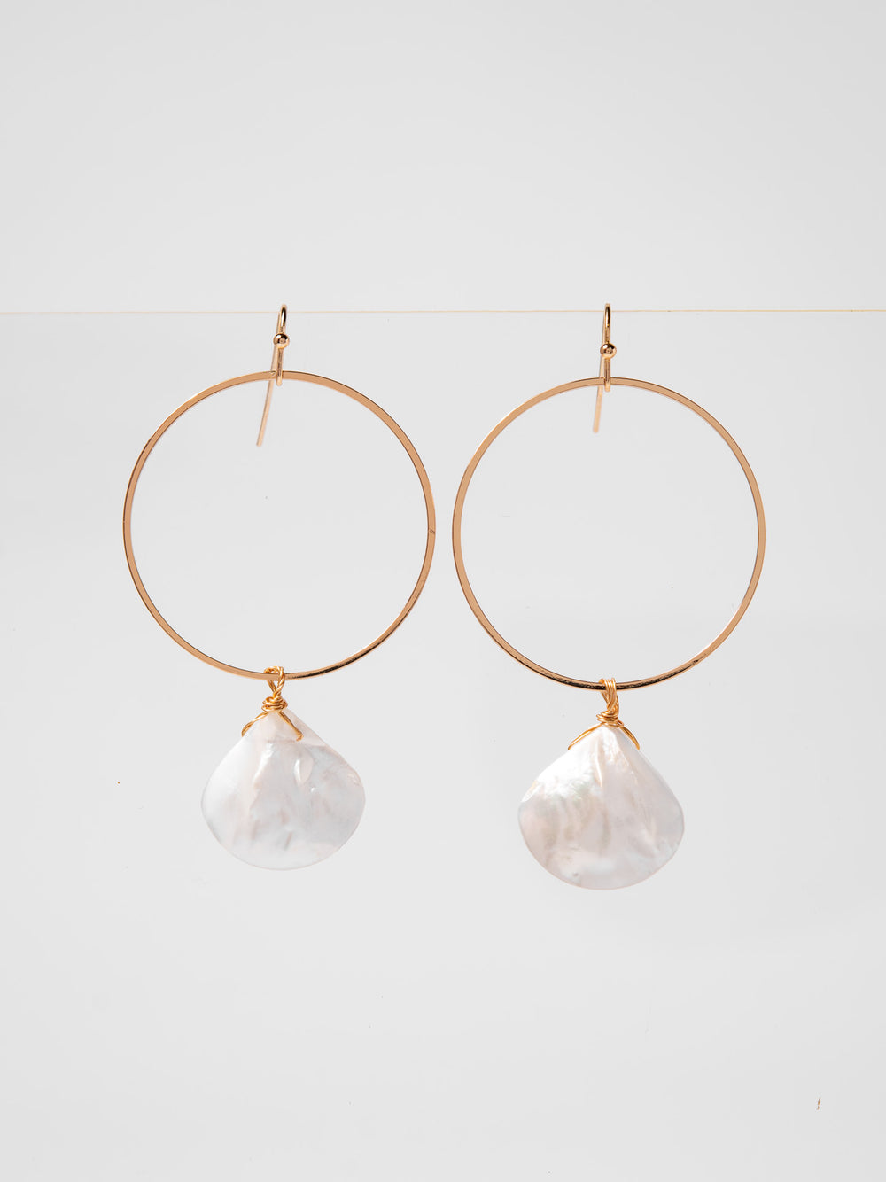 Catalina Hoop Pearl Dangle Earrings