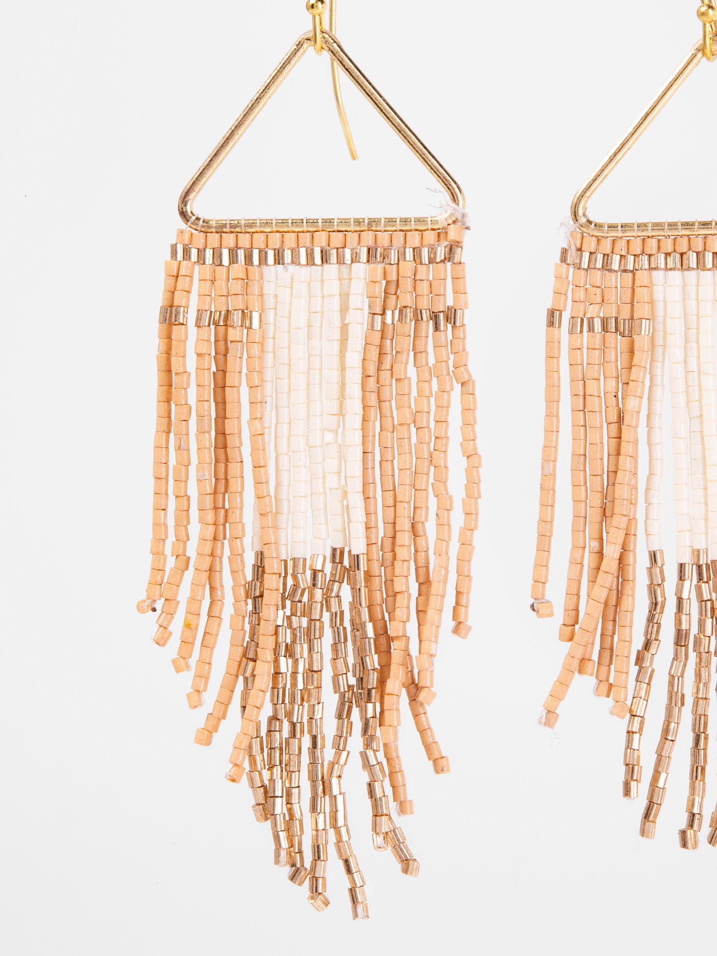 Alina Seed Bead Fringe Dangle Earrings