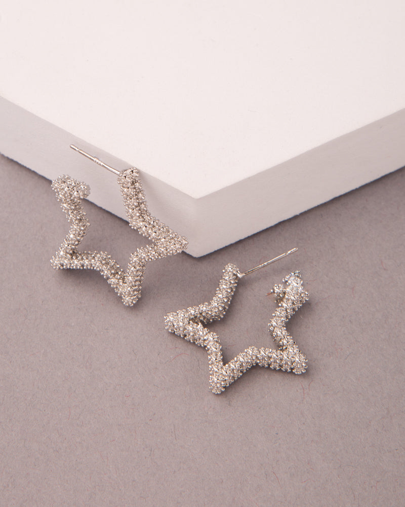 Elle Gold Plated Textured Star Earrings