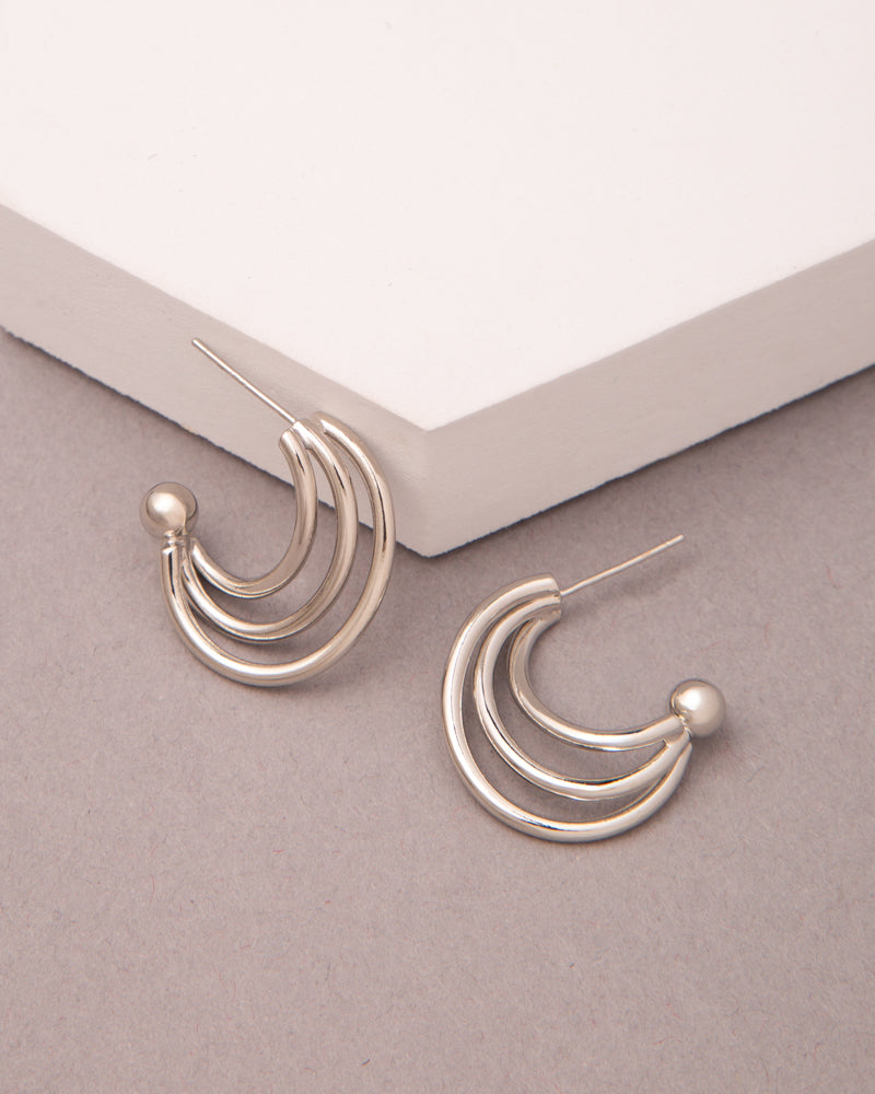 Nikki Gold Plated Intertwined Crescent Hoop Earrings