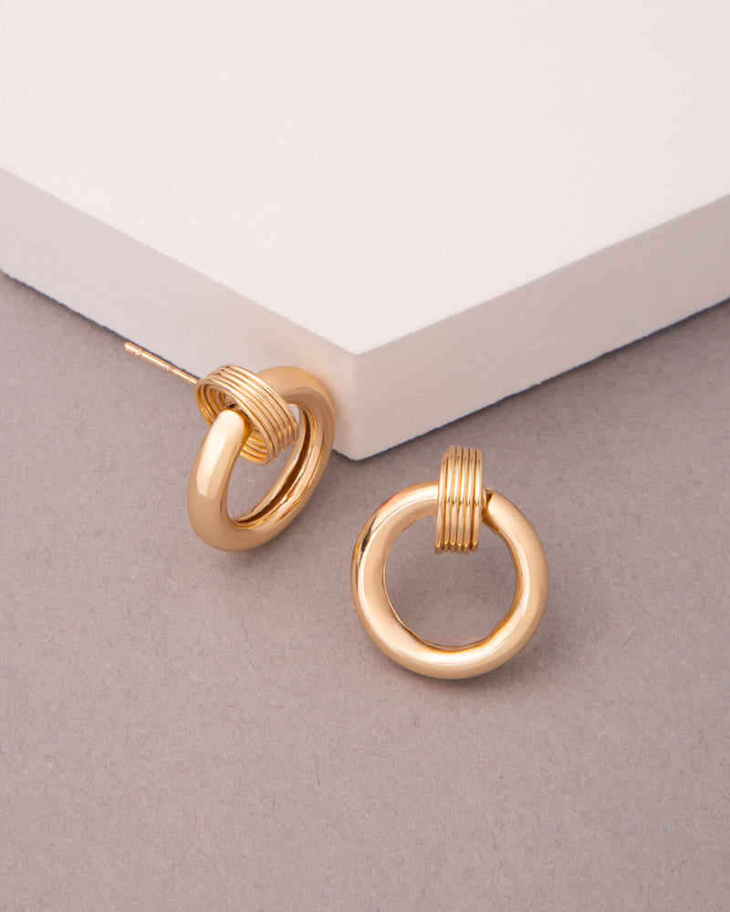 Cindy Gold Plated Door Knocker Earrings