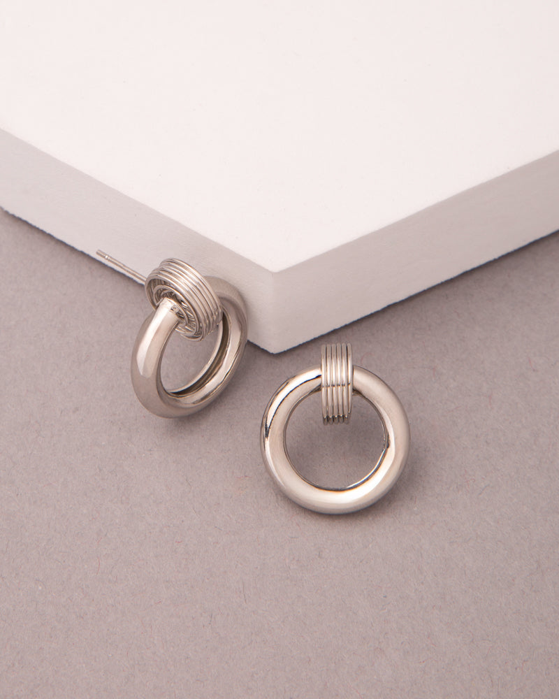 Cindy Gold Plated Door Knocker Earrings | Silver