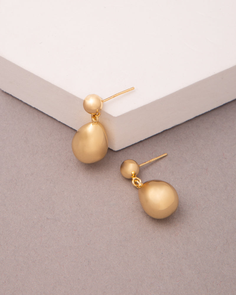 Lindsey Gold plated Chunky Teardrop Post Earrings