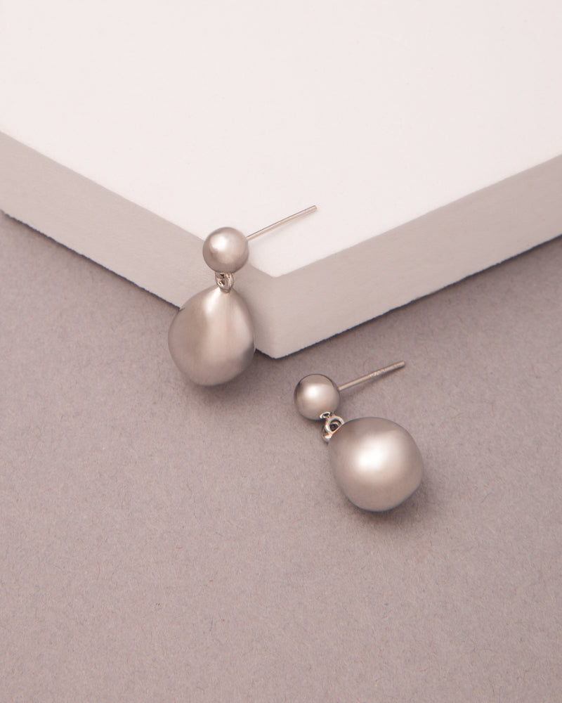 Lindsey Gold plated Chunky Teardrop Post Earrings | Silver