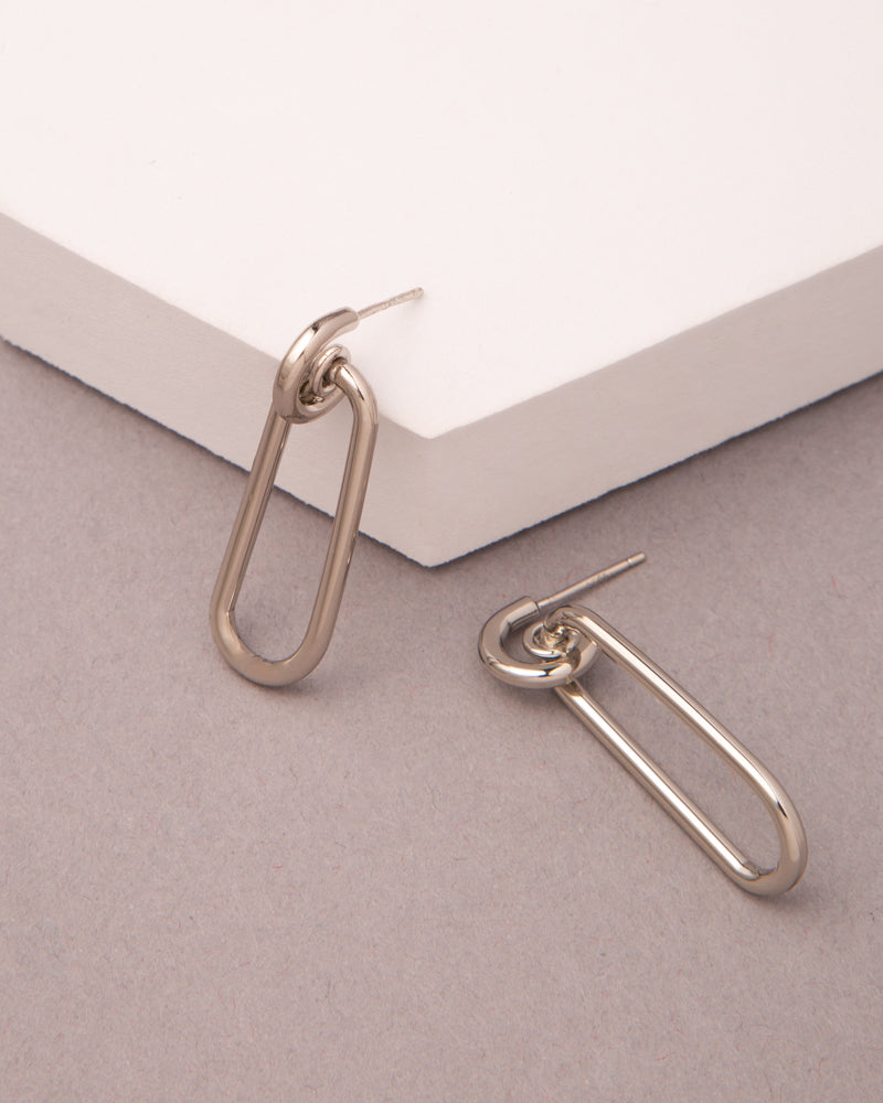 Betty Gold Plated Oval Hoop Huggie Earrings