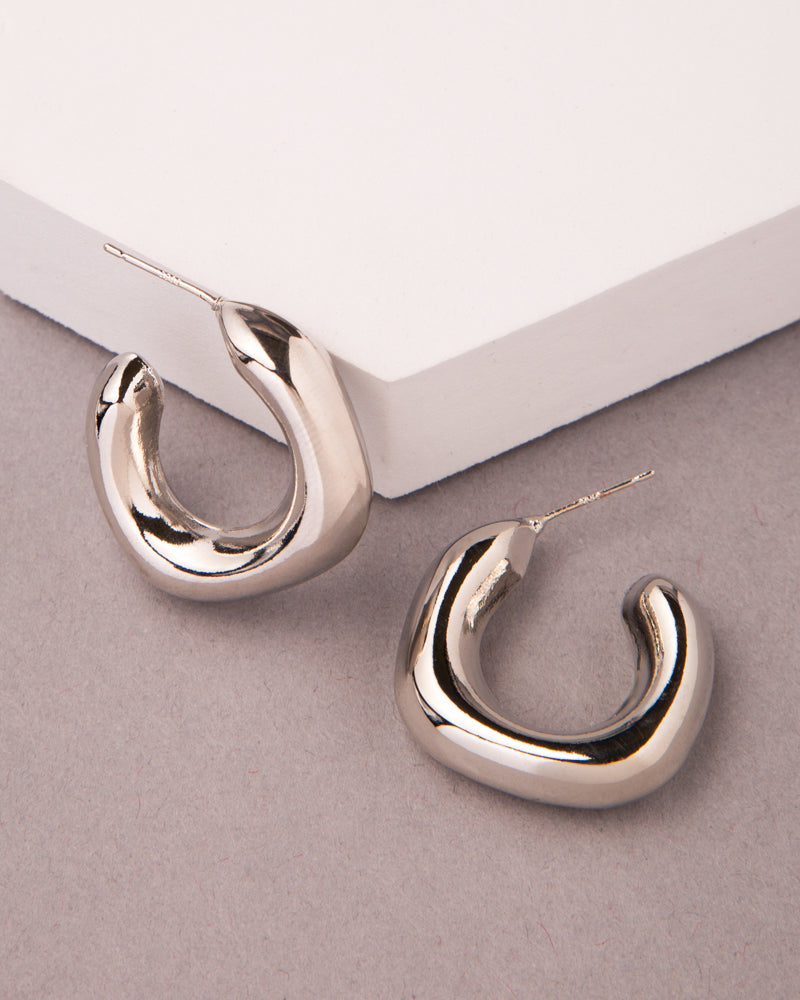Sabrina Gold Plated Chunky Hoop Post Earrings