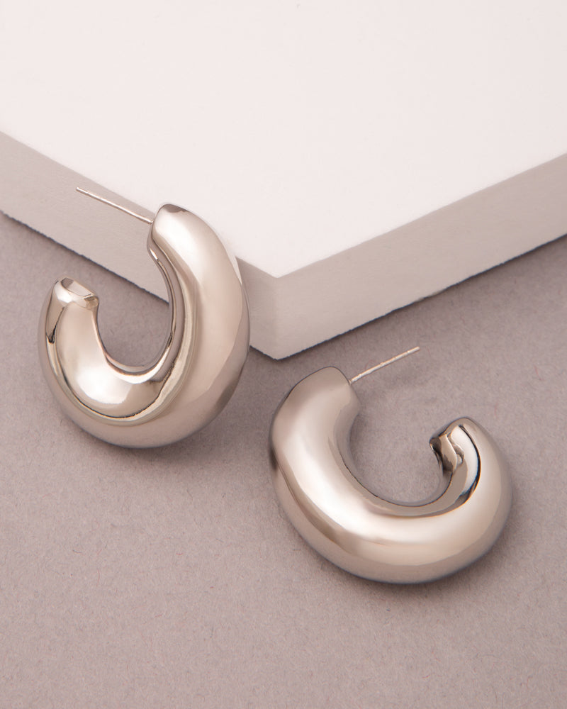 Lilith Gold Plated Chunky Hoop Post Earrings