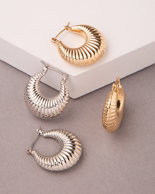Harper Gold Plated Croissant Hoop