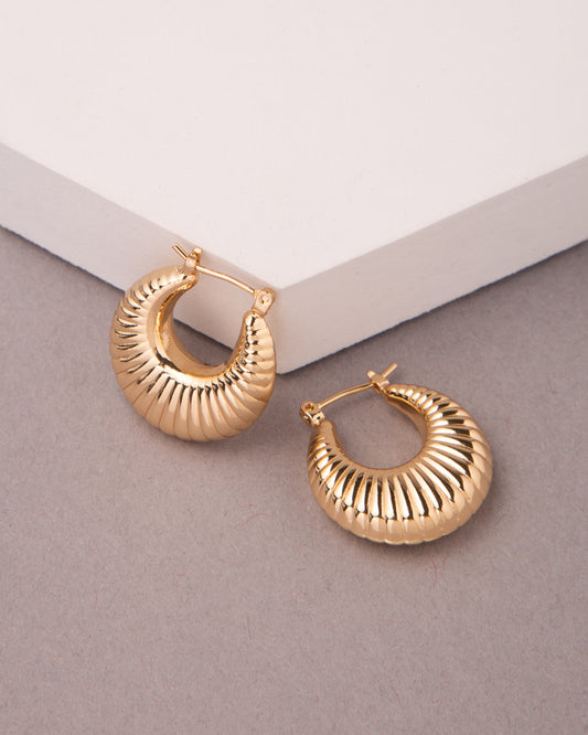 Harper Gold Plated Croissant Hoop | Gold