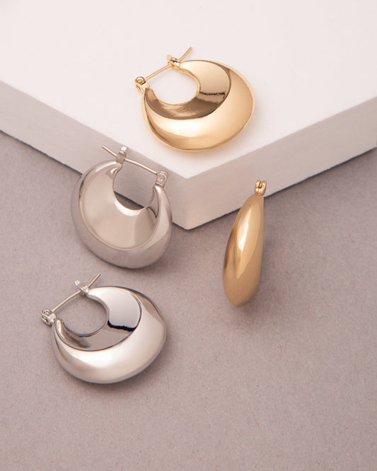 Heidi Gold Plated Chunky Hoop Earrings