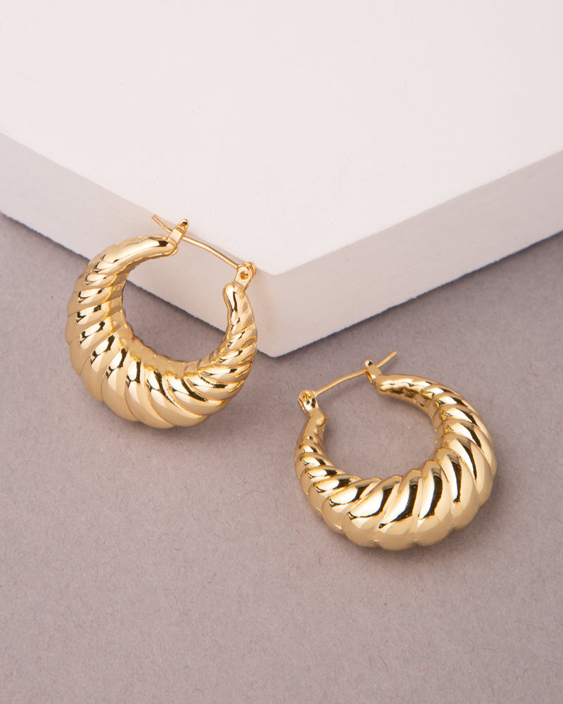 Lola Gold Plated Chunky Hoop Earrings