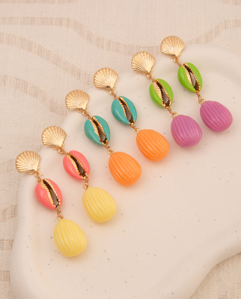 Athena Seashell Theme Post Dangle Earrings