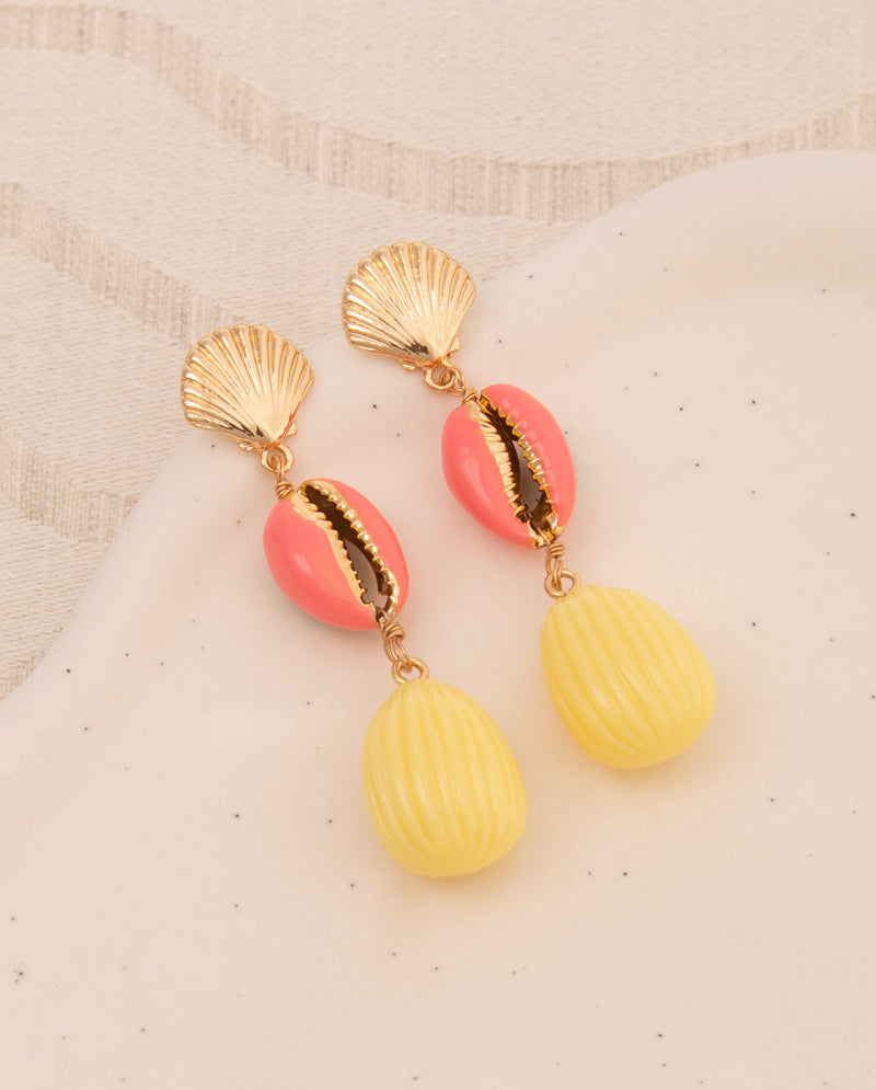 Athena Seashell Theme Post Dangle Earrings