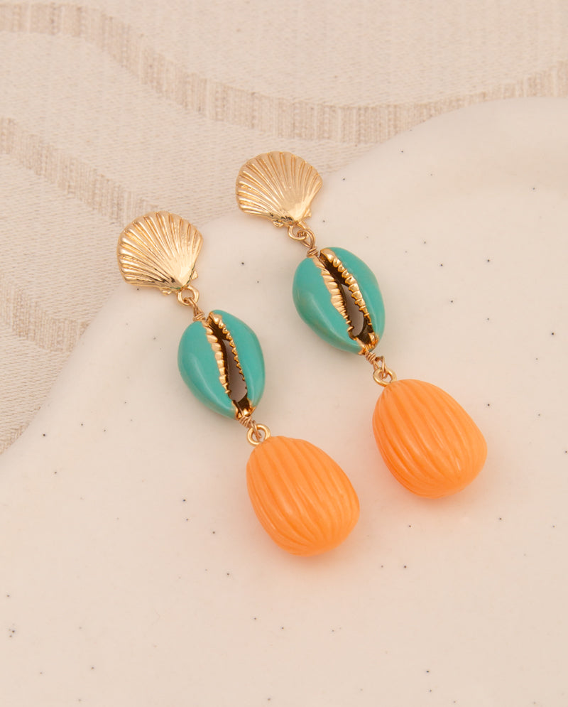 Athena Seashell Theme Post Dangle Earrings