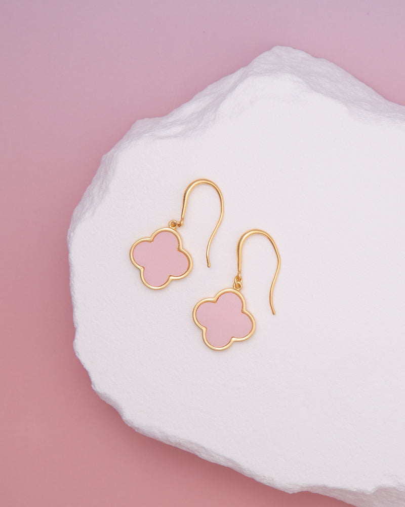 Shelby Gold Plated Quatrefoil Dangle Earrings