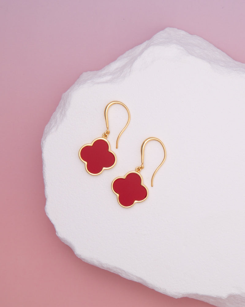 Shelby Gold Plated Quatrefoil Dangle Earrings