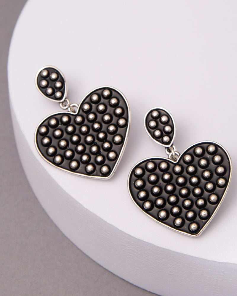 Natalia Western Bubble Heart Post Dangle Earrings