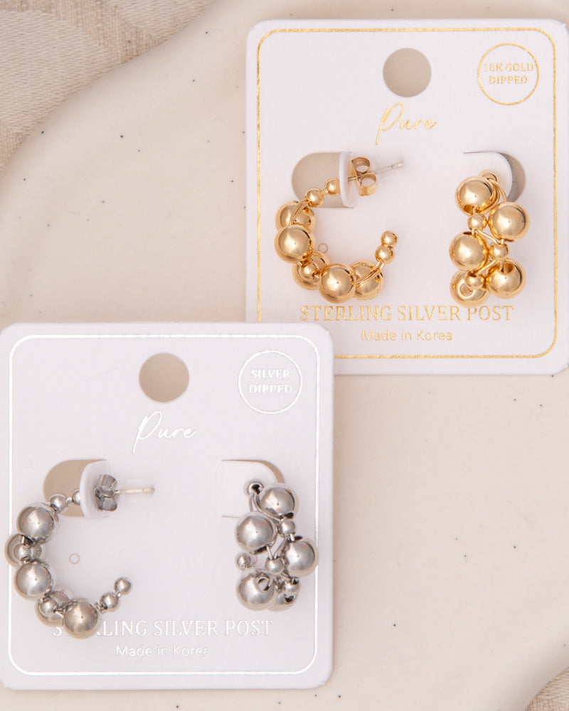 Ashlyn Beaded Ball Hoop Earrings