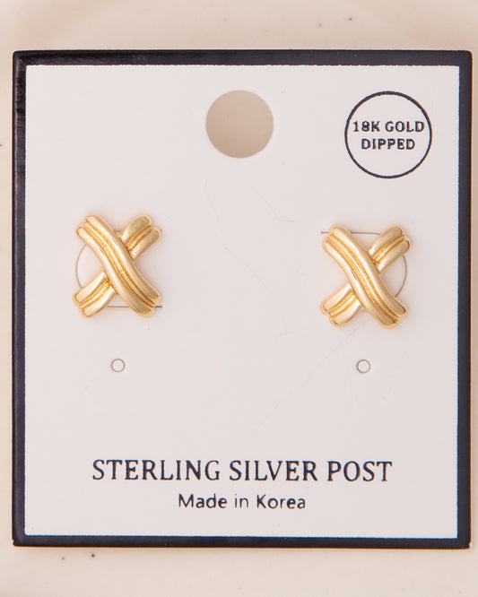 Katelyn Polished Signature X Post Earrings | Gold