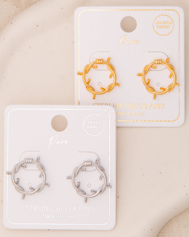 Zora Twisted Wire Open Circle Post Earrings