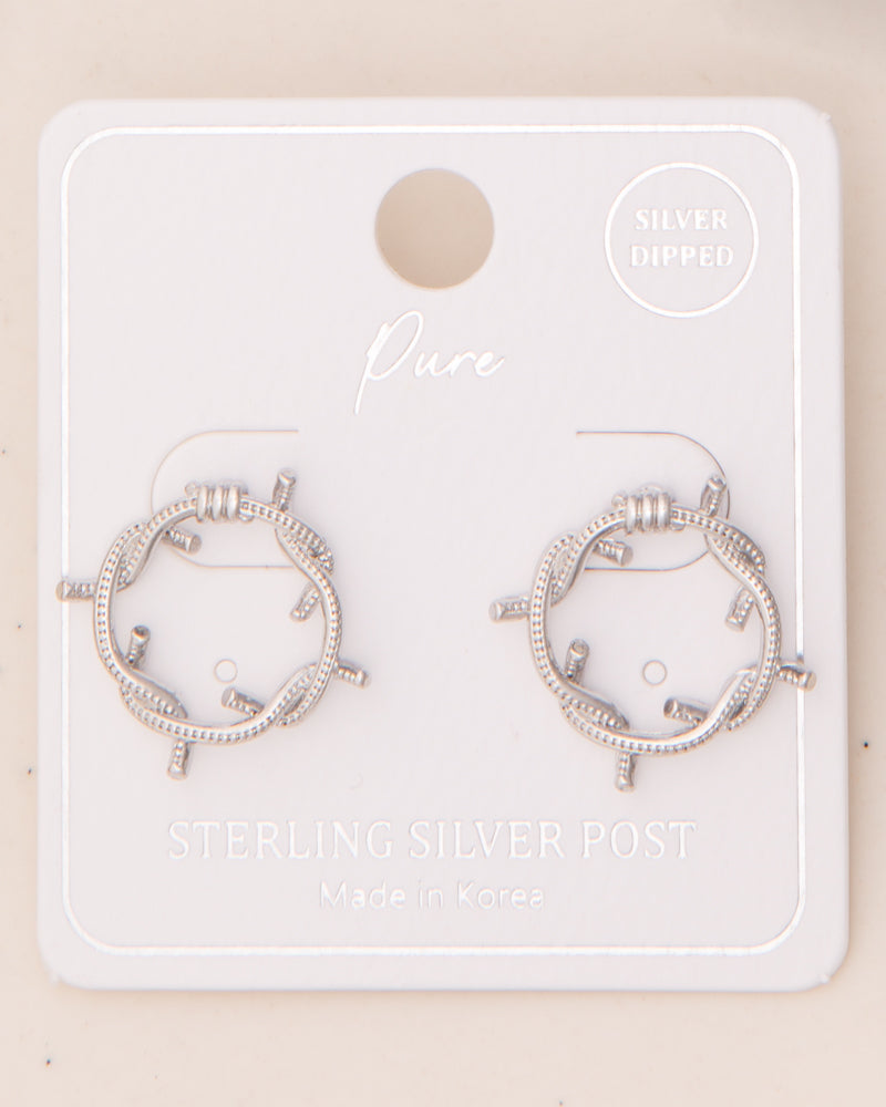 Zora Twisted Wire Open Circle Post Earrings