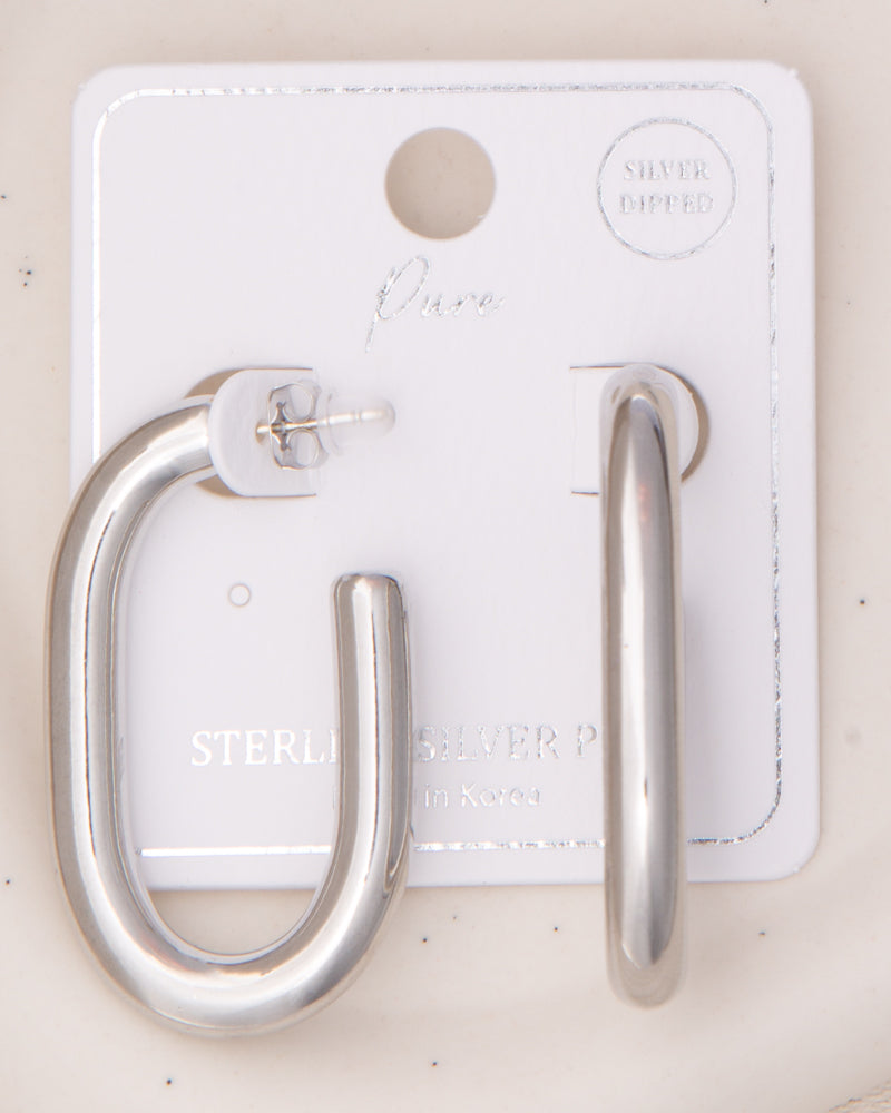 Naya Oval Hoop Push-Back Earrings