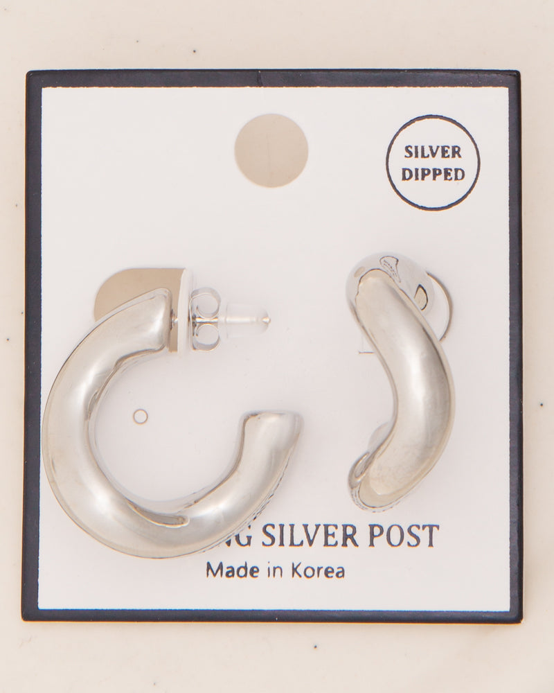 Aspyn Polished Tubed C-Hoop Post Earrings