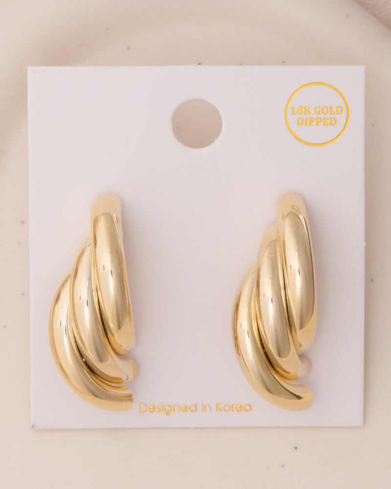 Dafne Crescent Style Gold Plated Earrings