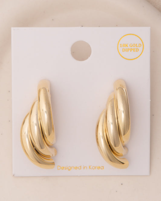 Dafne Crescent Style Gold Plated Earrings