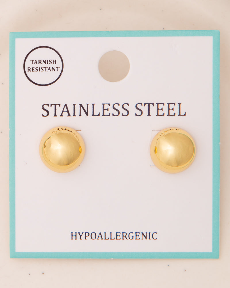 Anaiah Polished Sphere Stud Earrings | Gold