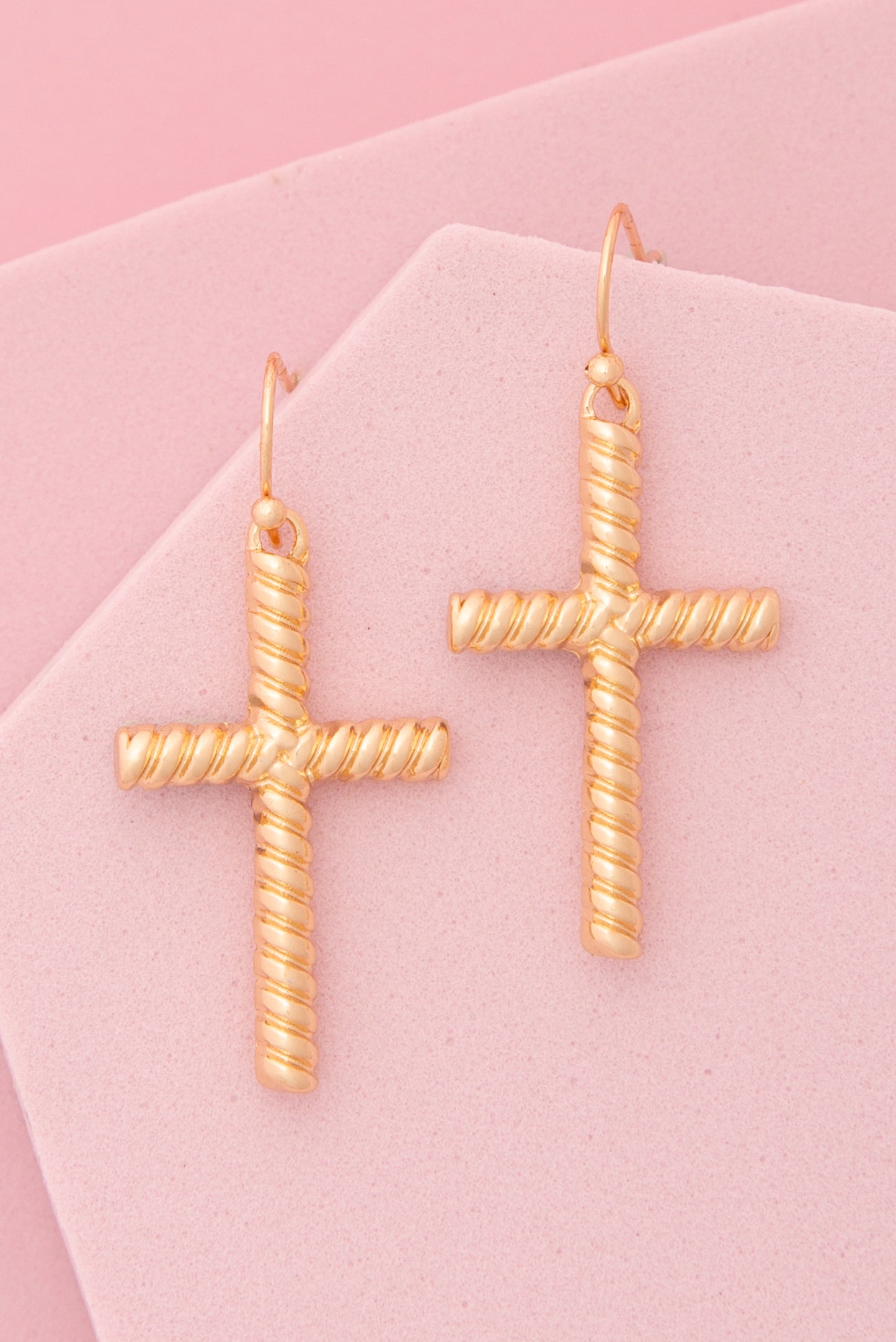 Amara Polished Swirl Cross Dangle Earrings