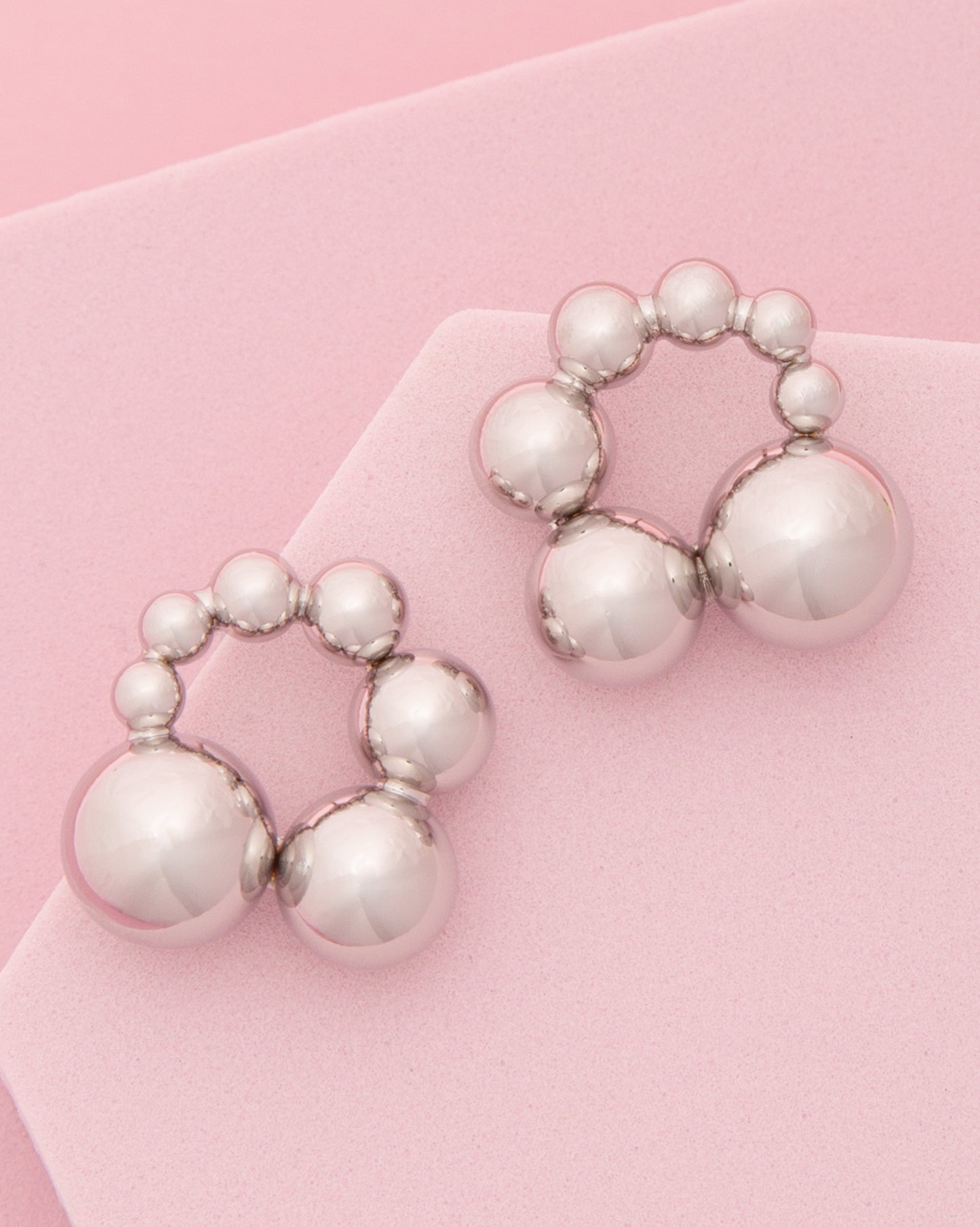 Sutton Ball Beaded Hoop Post Earrings