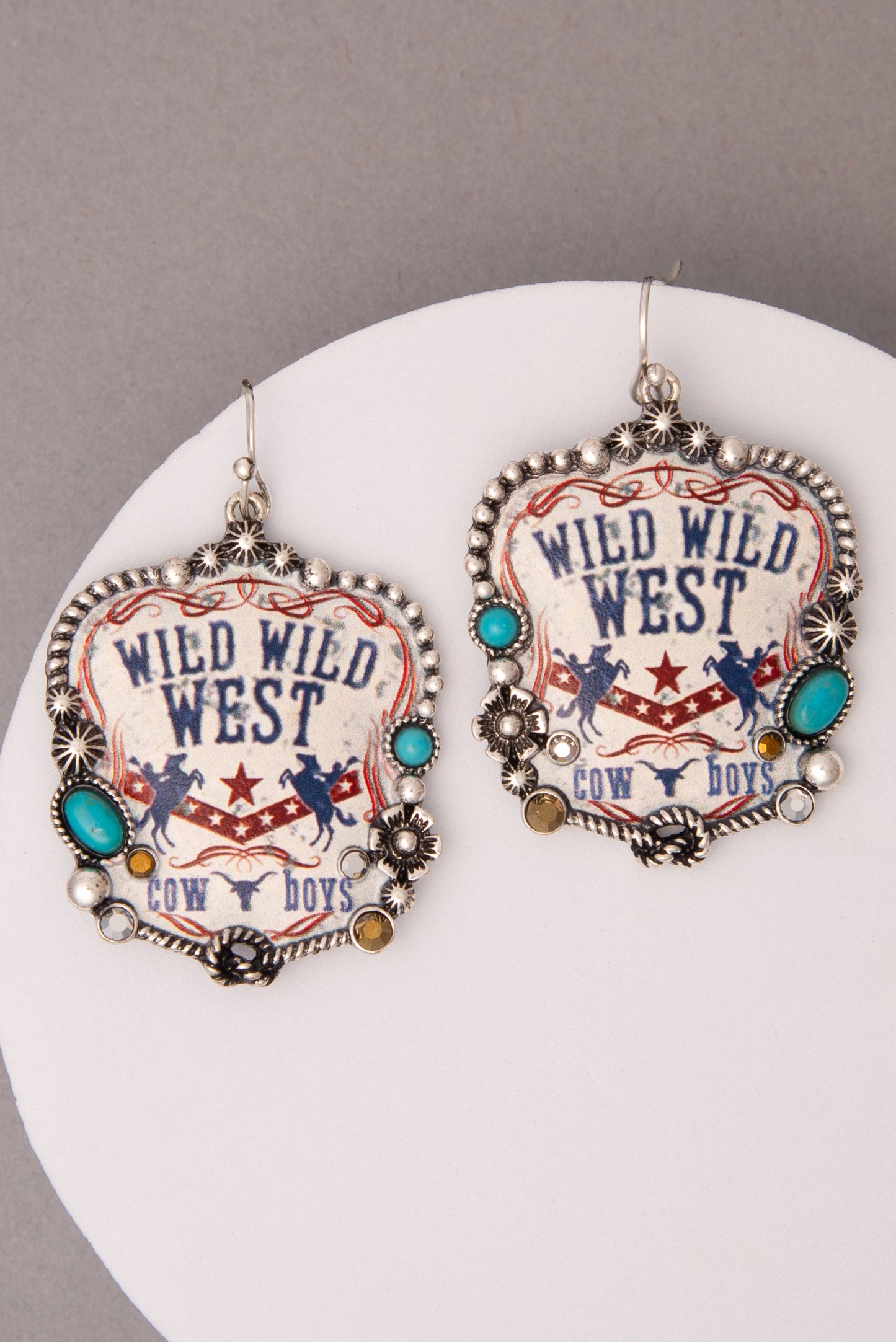 Katelyn Wild Wild West Turquoise Rhinestone Embellished Earrings