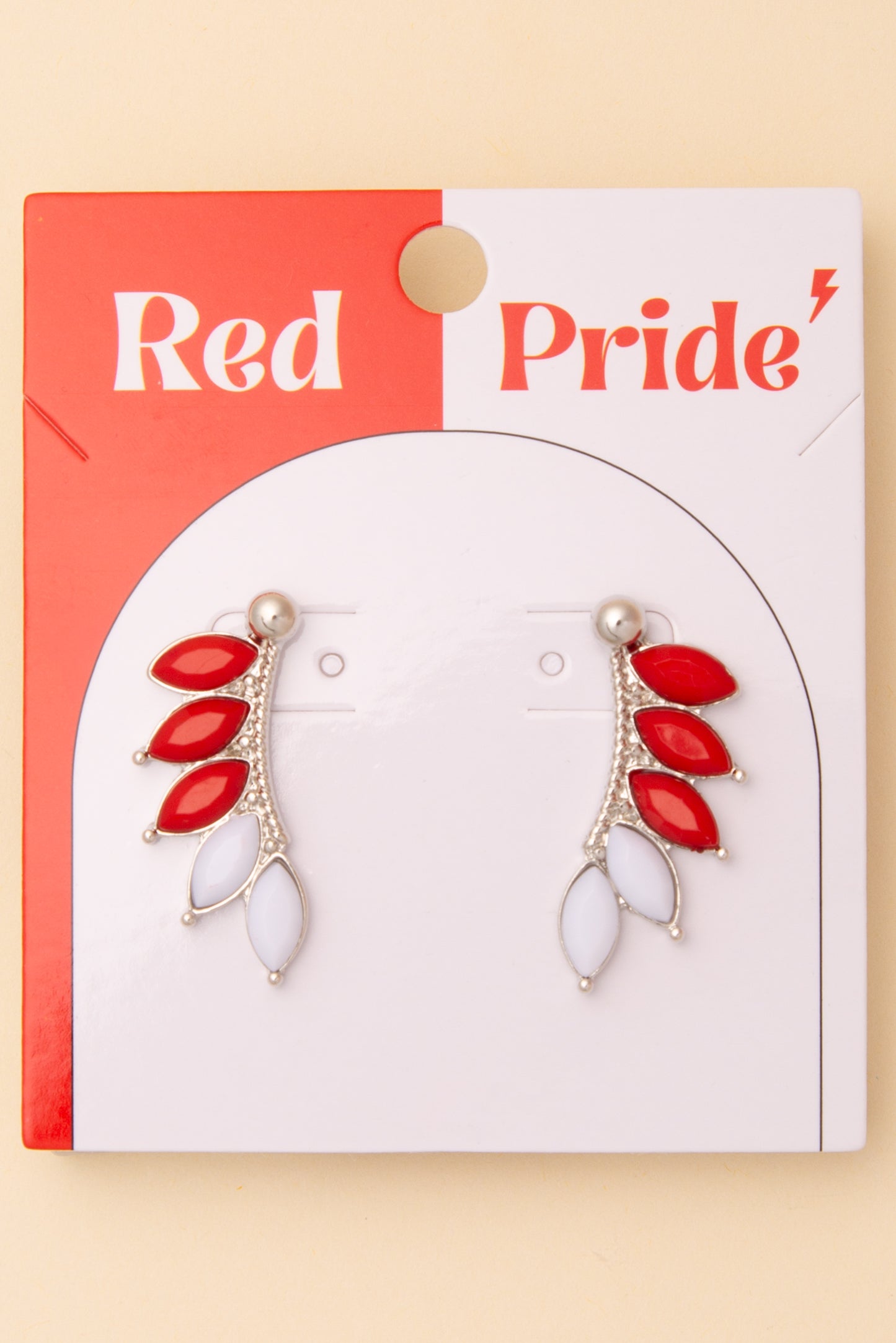 Quinn Game Day Crystal Embellished Feather Post Dangle Earrings