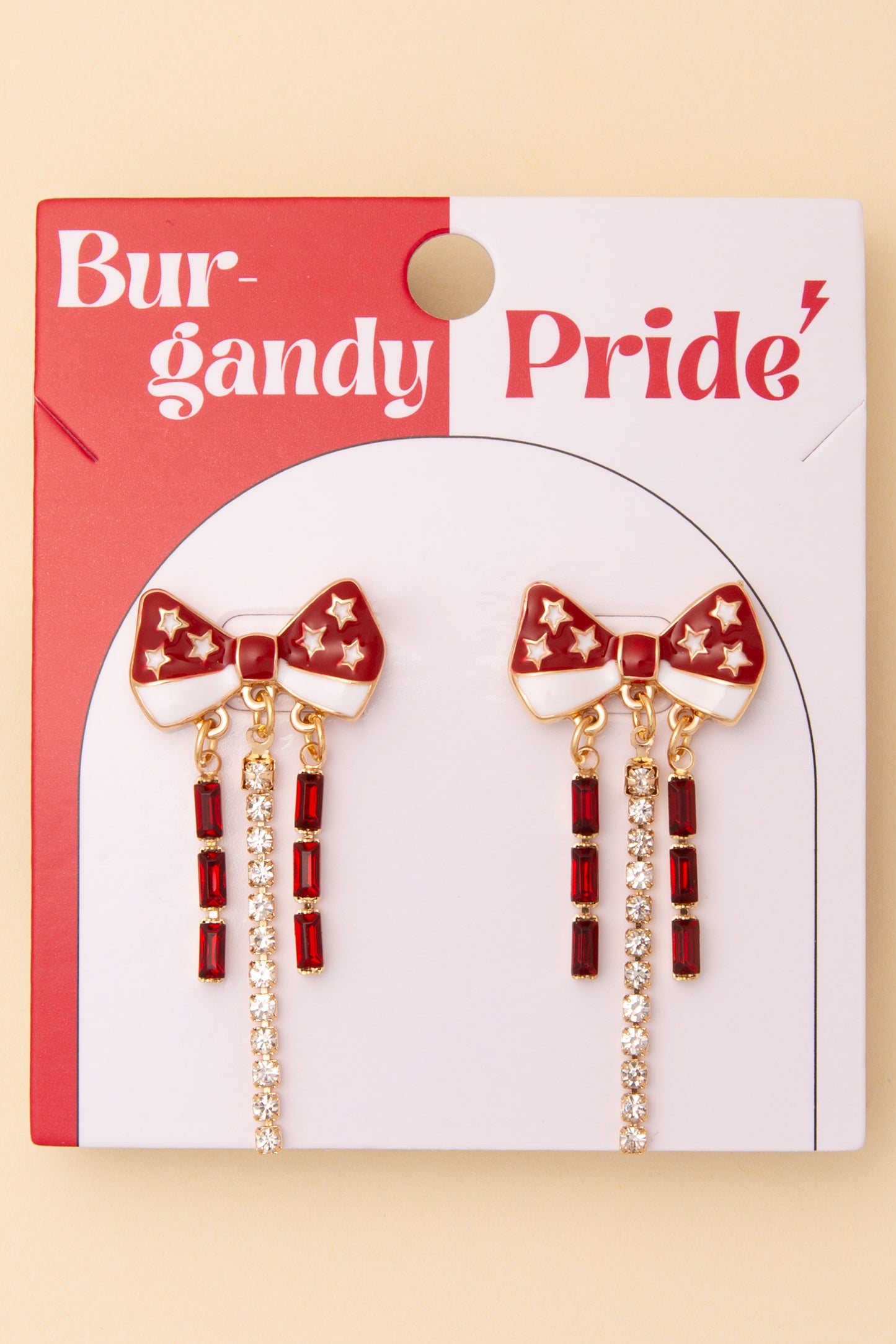 Diana Game Day Crystal Rhinestone Embellished Bow Post Earrings