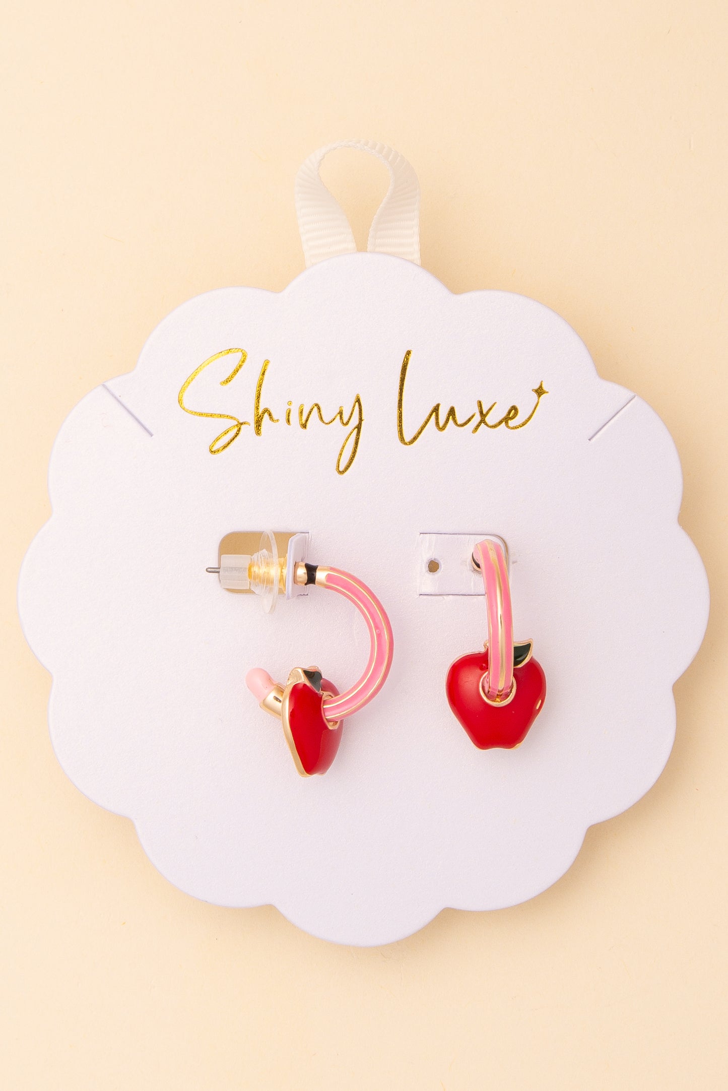 Natalia School Theme Pencil with Heart Open Loop Cuff Earrings