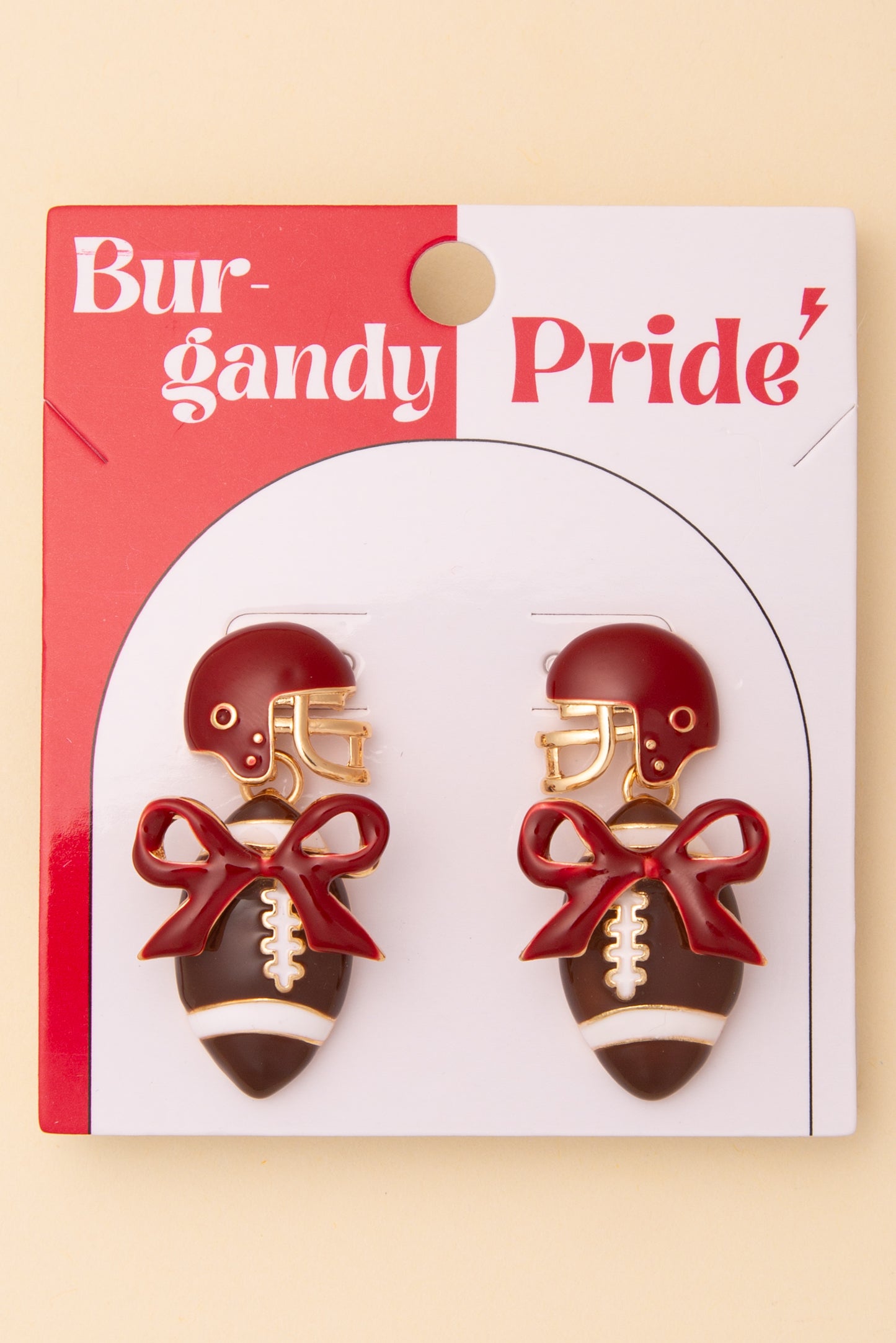 Scarlett Enamel Football and Helmet Post Dangle Earrings