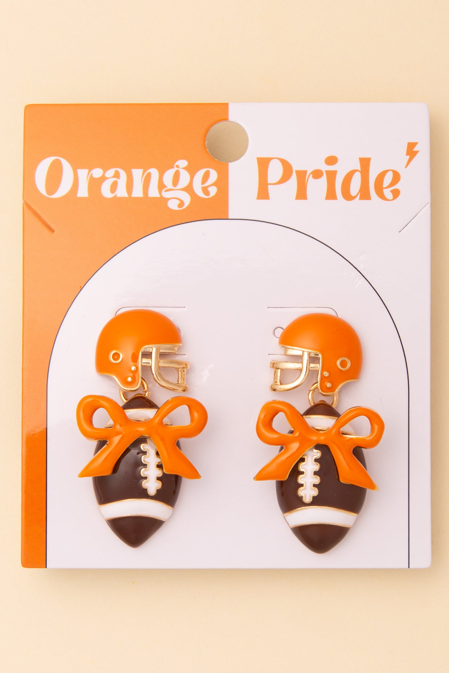 Scarlett Enamel Football and Helmet Post Dangle Earrings