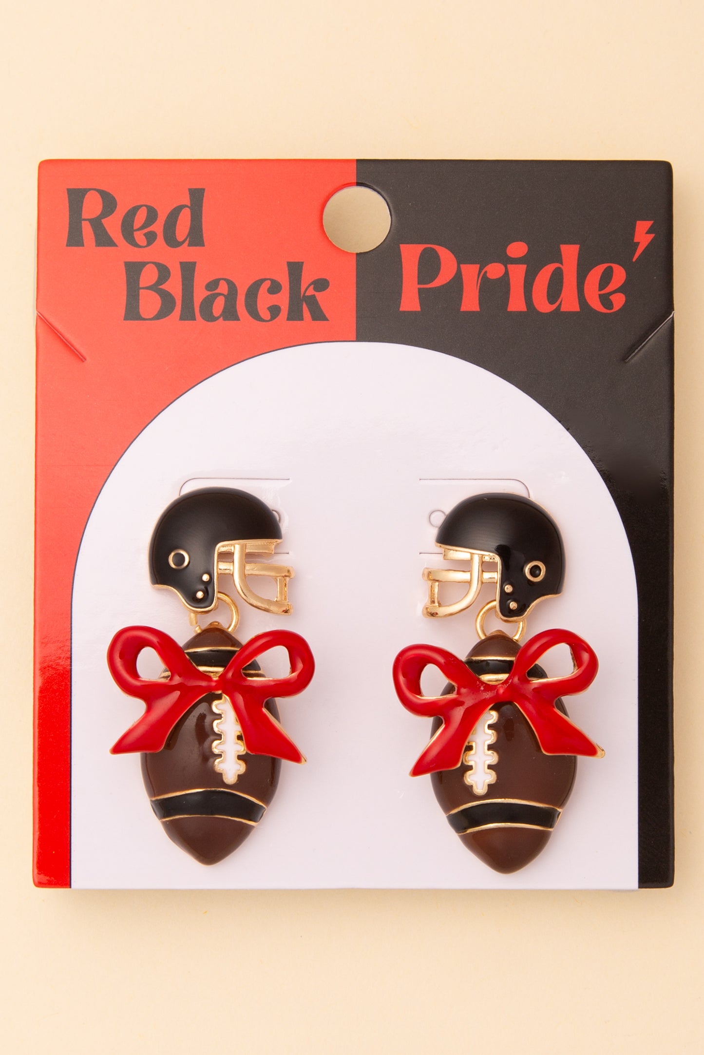 Scarlett Enamel Football and Helmet Post Dangle Earrings