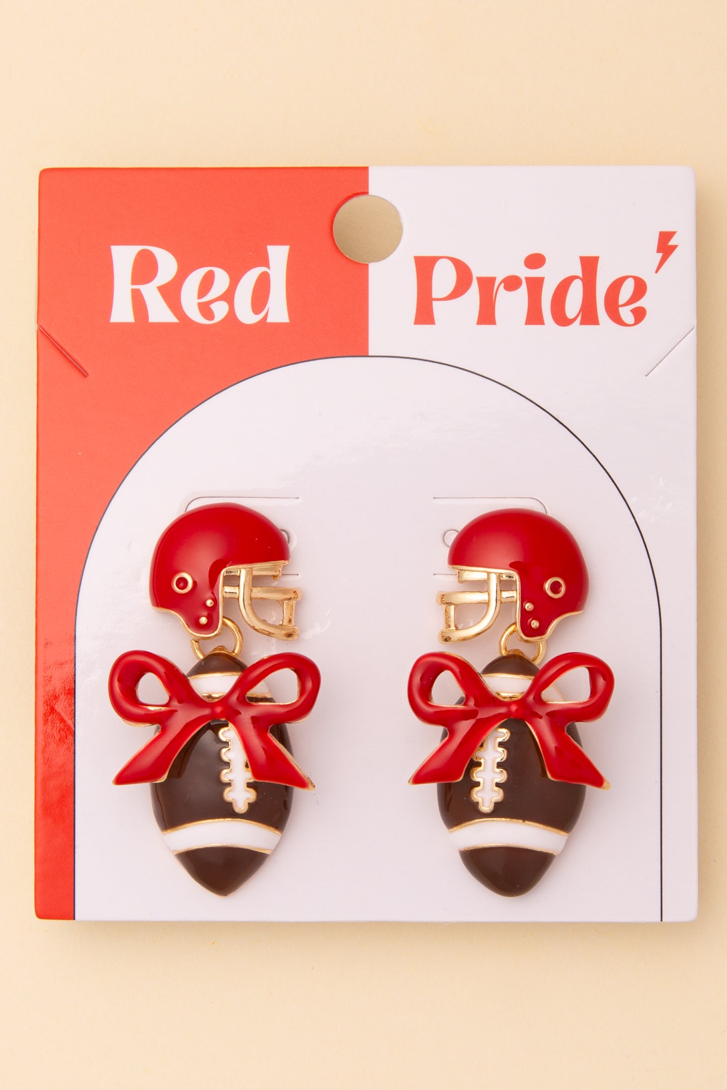 Scarlett Enamel Football and Helmet Post Dangle Earrings