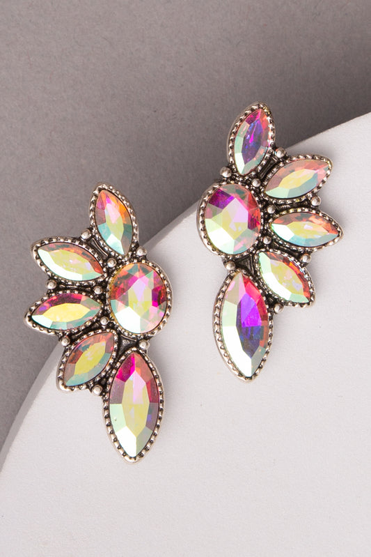 Isabelle Western Teardrop Post Earrings with Semi Stone | Iridescent