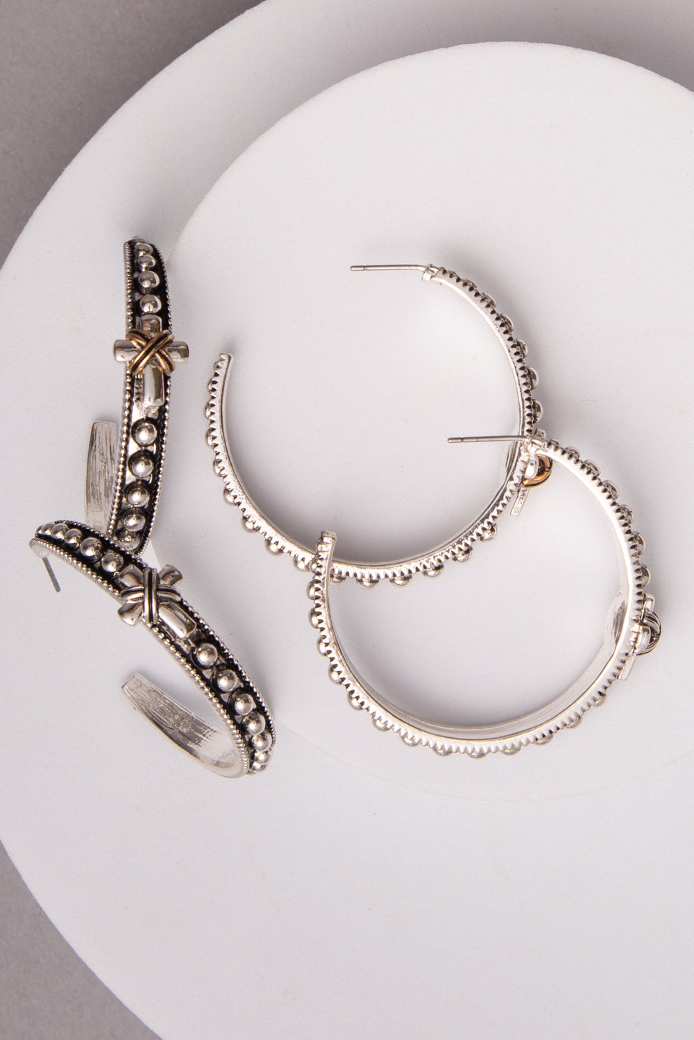 Ella Western X Cross Concho Hoop Earrings