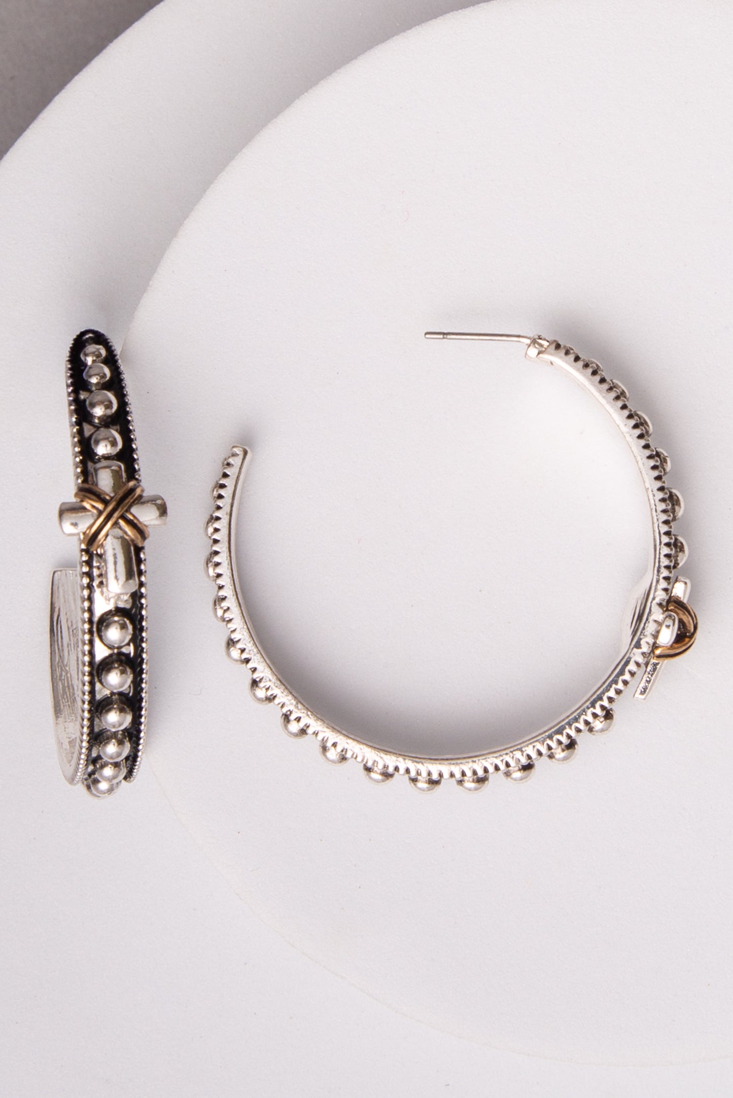 Ella Western X Cross Concho Hoop Earrings | Gold