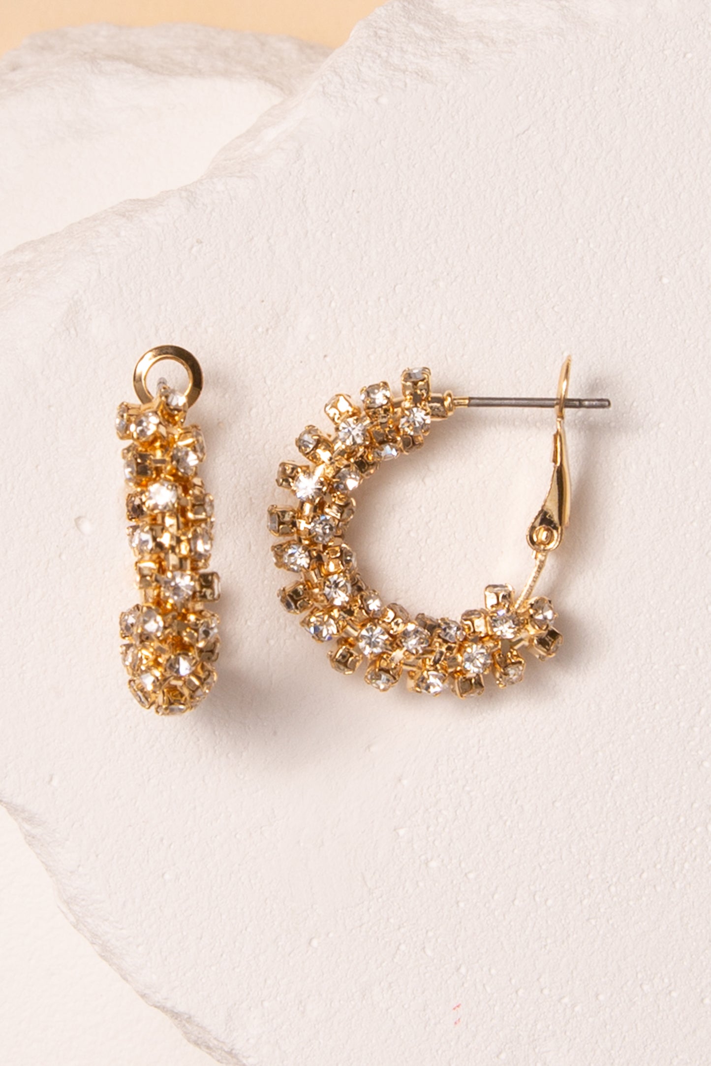 Rebecca Cubic Zirconia Pave Tube Hoop Earrings | Gold
