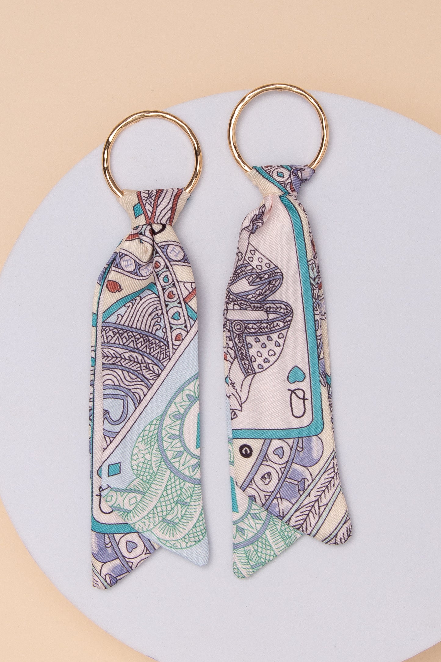 Audrey Playing Card Fabric Earrings | Ivory
